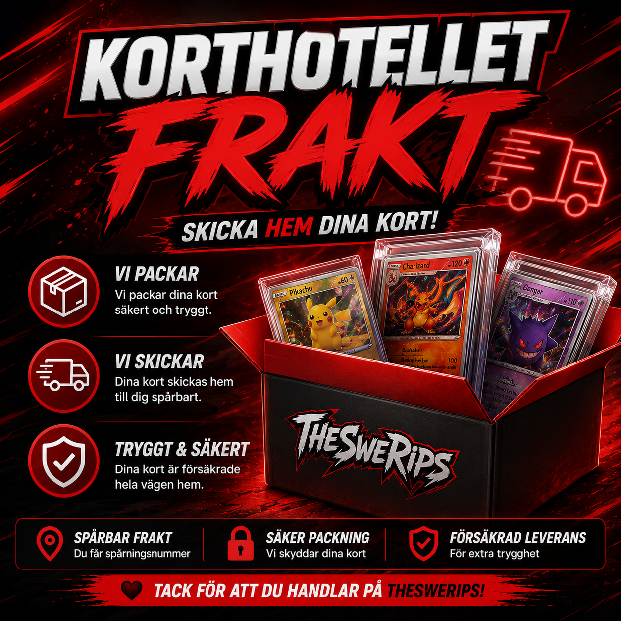 📦 Frakt – Skicka hem dina Kort